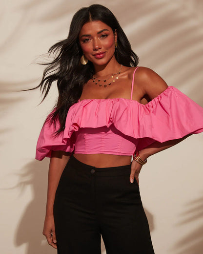 Marbella Off the Shoulder Crop Top