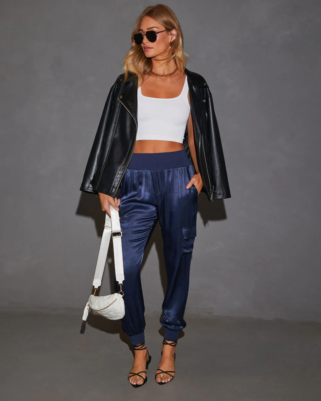 Luxe Look Satin Pocketed Joggers