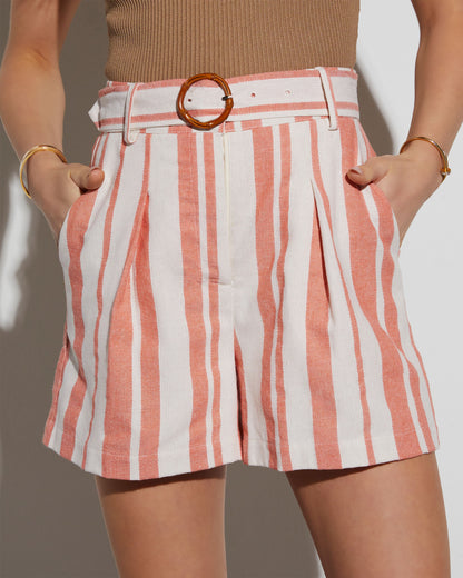 Wyatt Striped Linen Shorts