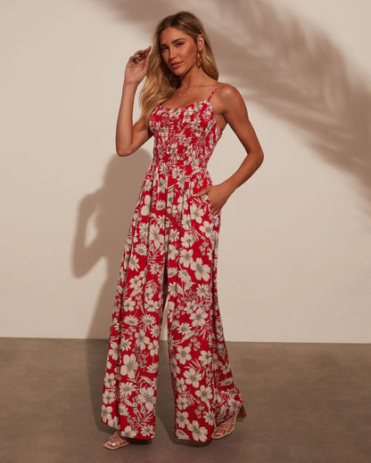 Willa Floral Print Wide Leg Jumpsuit