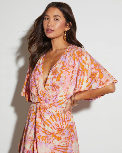 Baylee Printed V-Neck Midi Dress