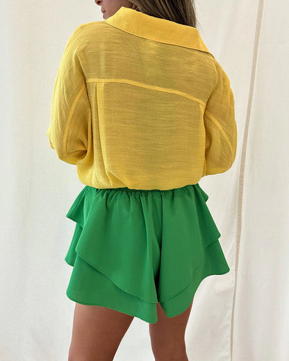 Flutter My Way Drawstring Tiered Shorts