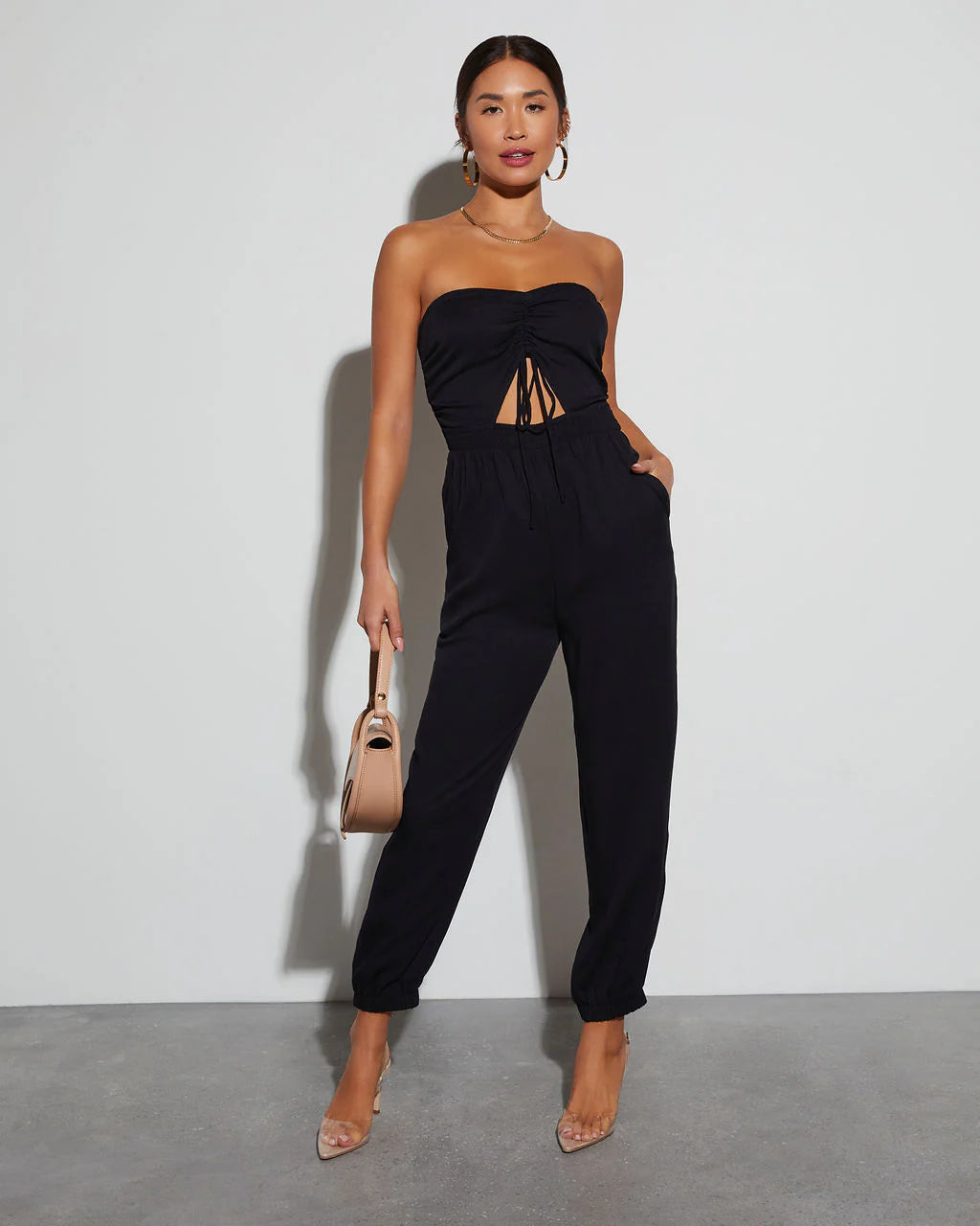 Francine Pocketed Strapless Cutout Jumpsuit