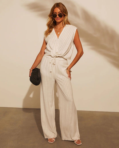 Lucienne Striped Straight Leg Pants