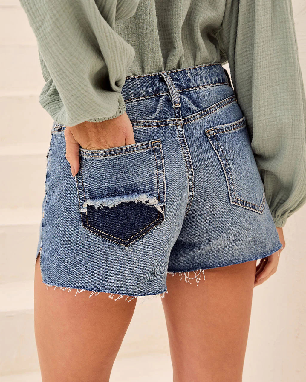 Bentley Mid Rise Denim Shorts