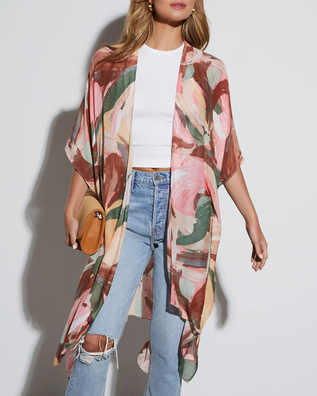 Del Rey Printed Open Front Kimono