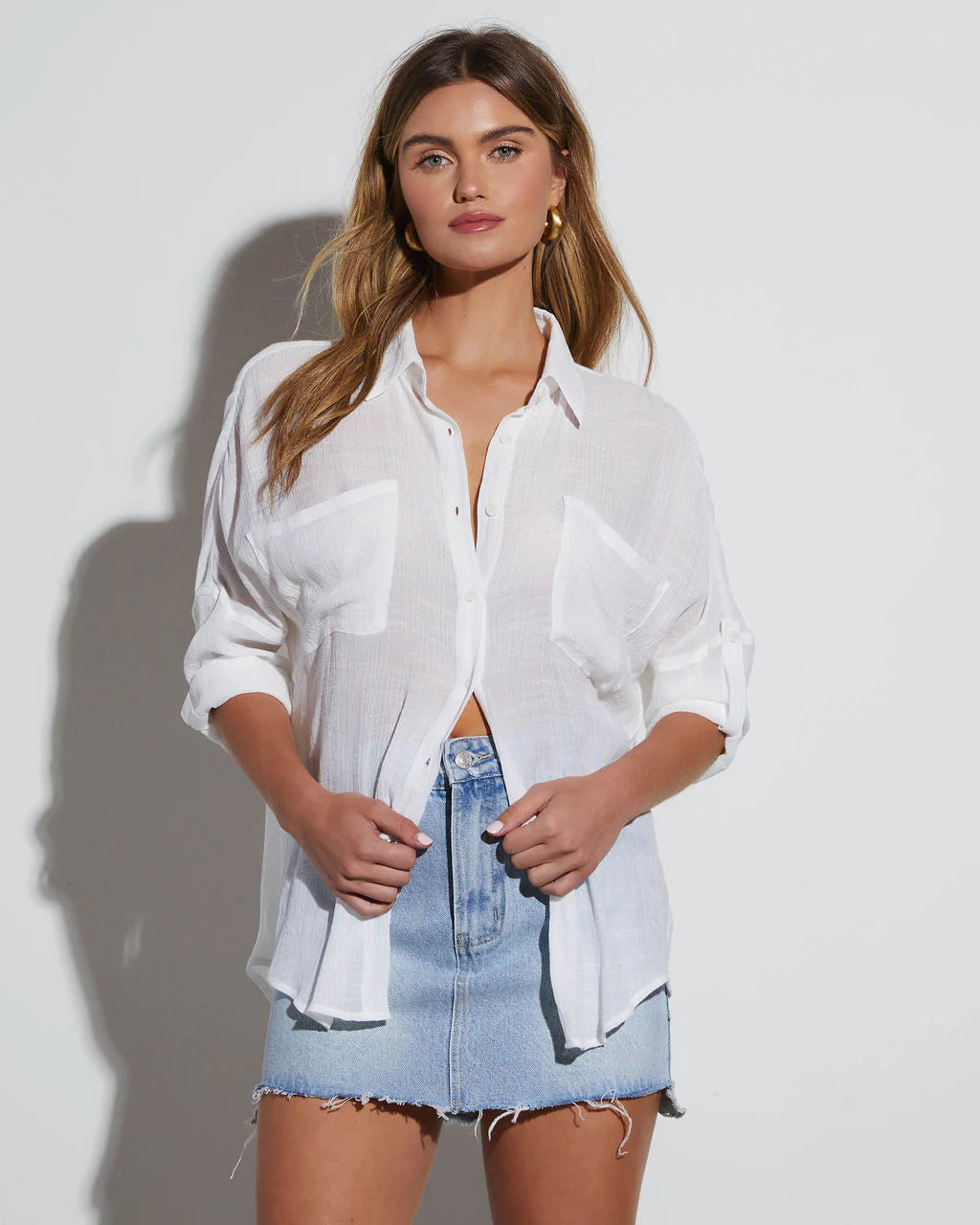 Asana Woven Button Down Top