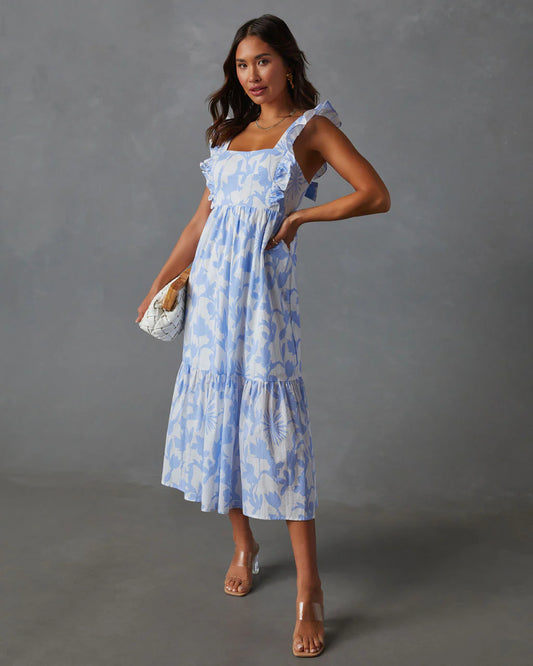 Roe Cotton Floral Midi Dress