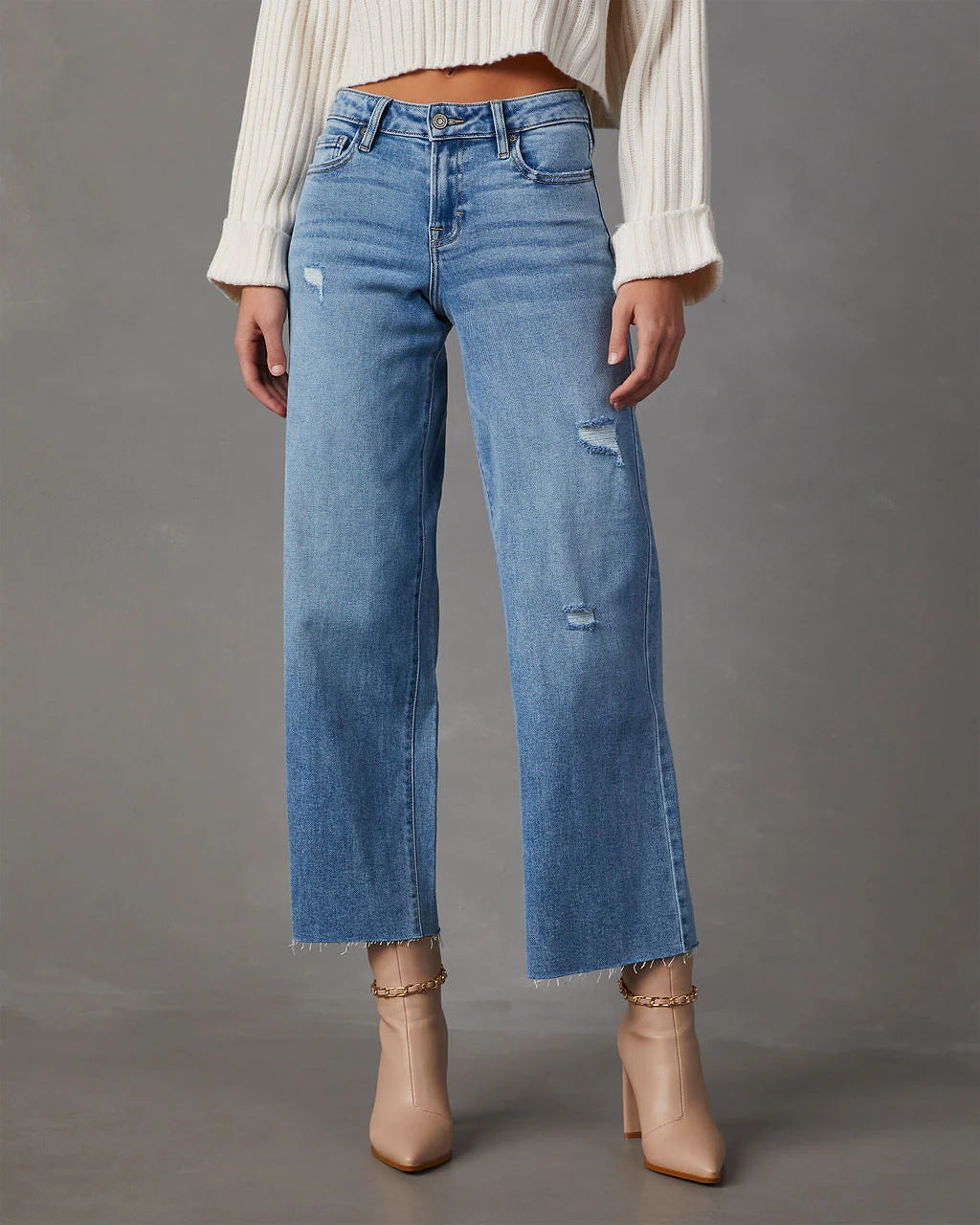 Caleb High Rise Wide Leg Stretch Jeans