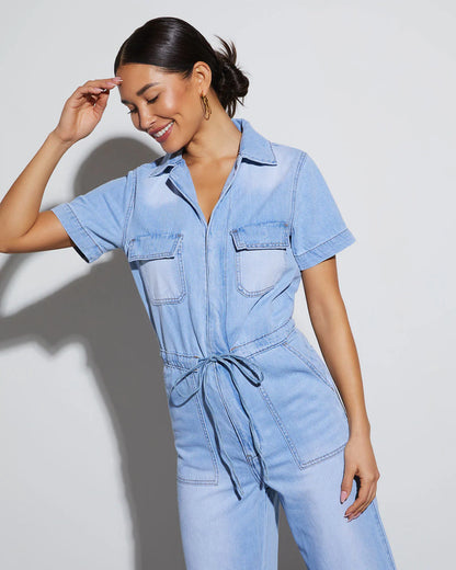 Izzie Denim Pocketed Jumpsuit