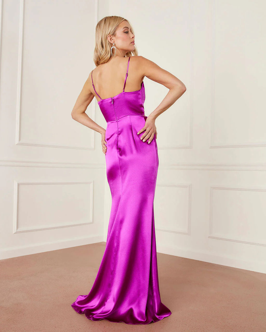 Mariah Satin Cutout Maxi Dress