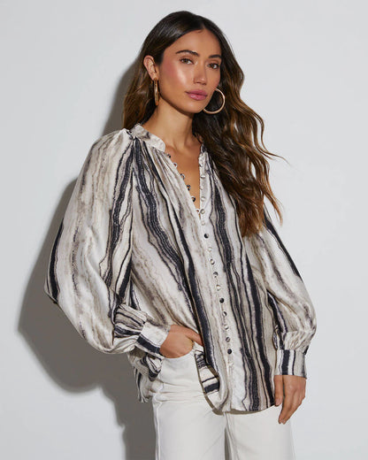 Chapman Satin Striped Blouse