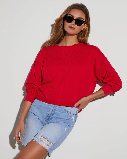 Quin Rib Knit Long Sleeve Top