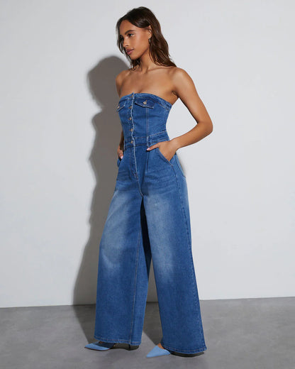 Nanori Strapless Denim Jumpsuit