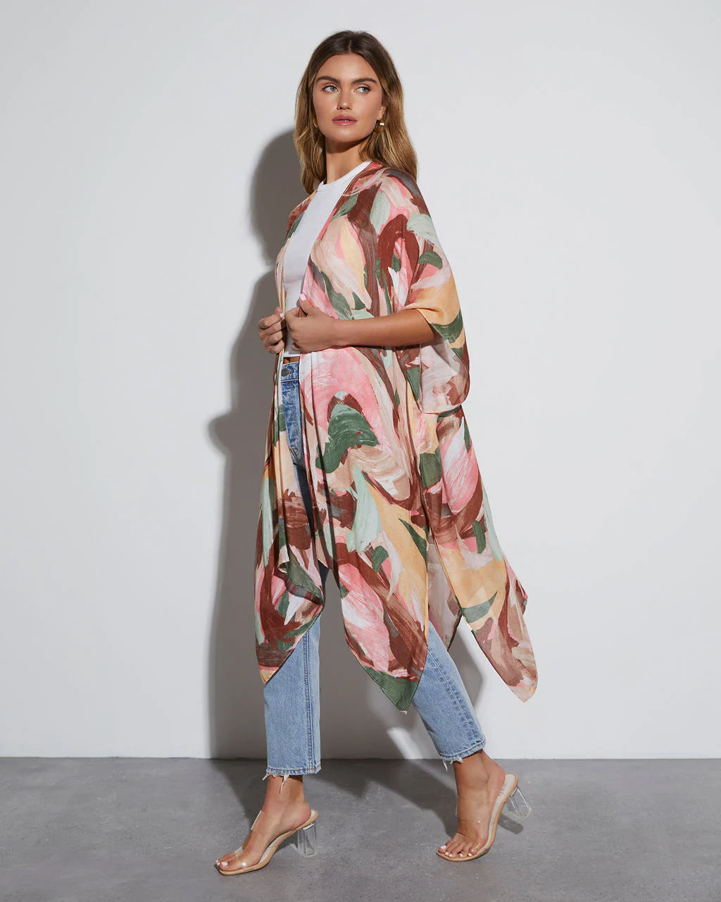 Del Rey Printed Open Front Kimono