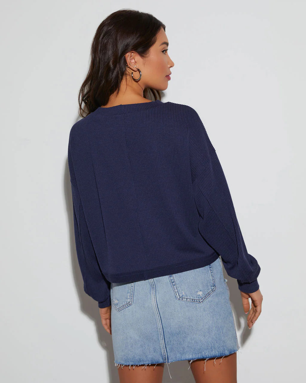 Quin Rib Knit Long Sleeve Top