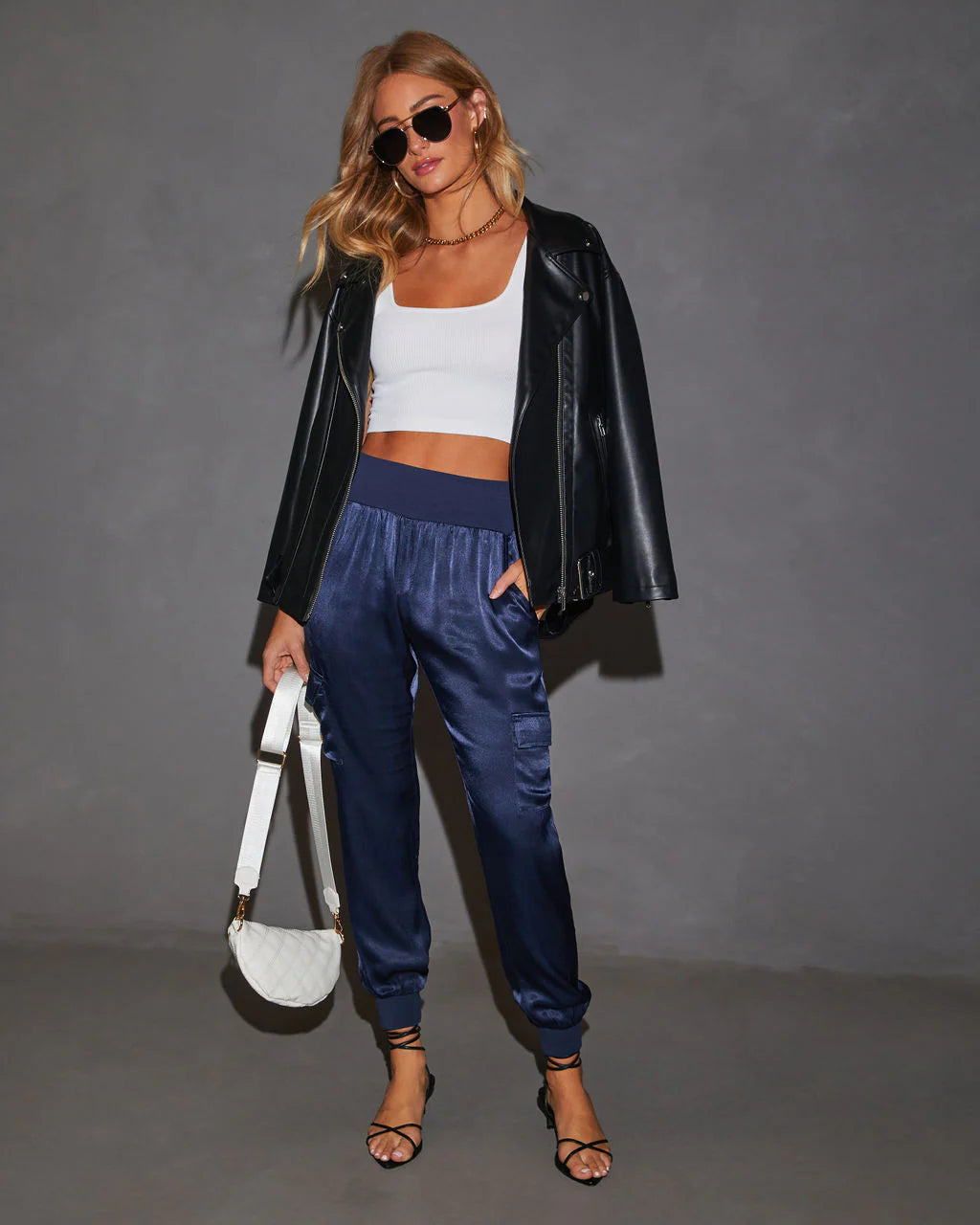 Luxe Look Satin Pocketed Joggers