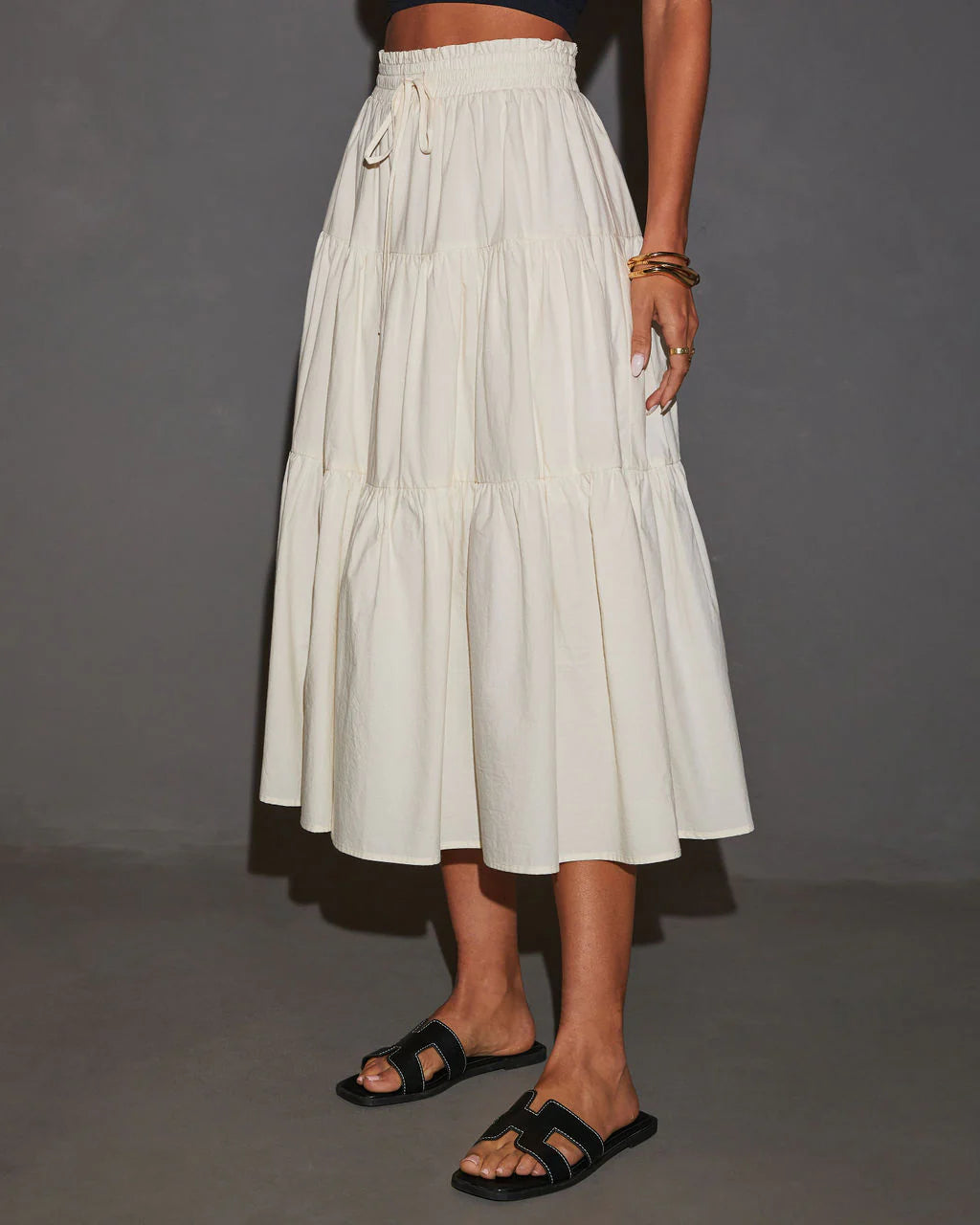 Saylor Tiered Midi Skirt