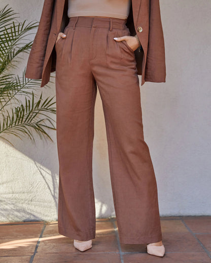 Cali Linen Pocketed Trouser