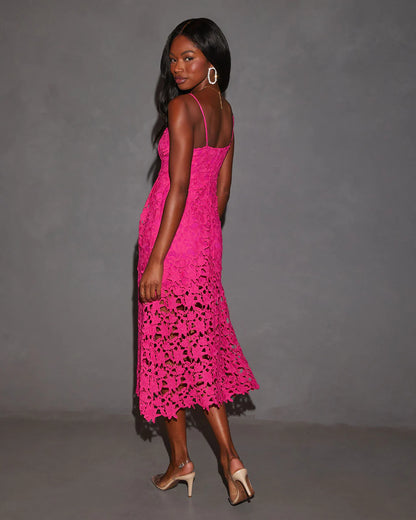 Picturesque Lace Midi Dress