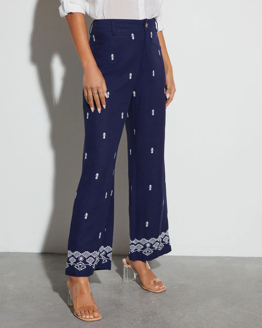 Elowyn Wide Leg Embroidered Pants