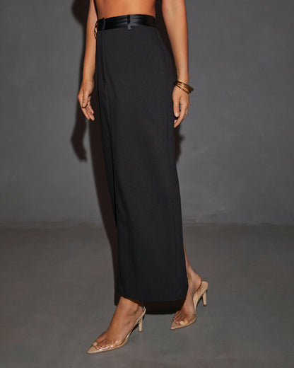 Claudine Tuxedo Midi Skirt