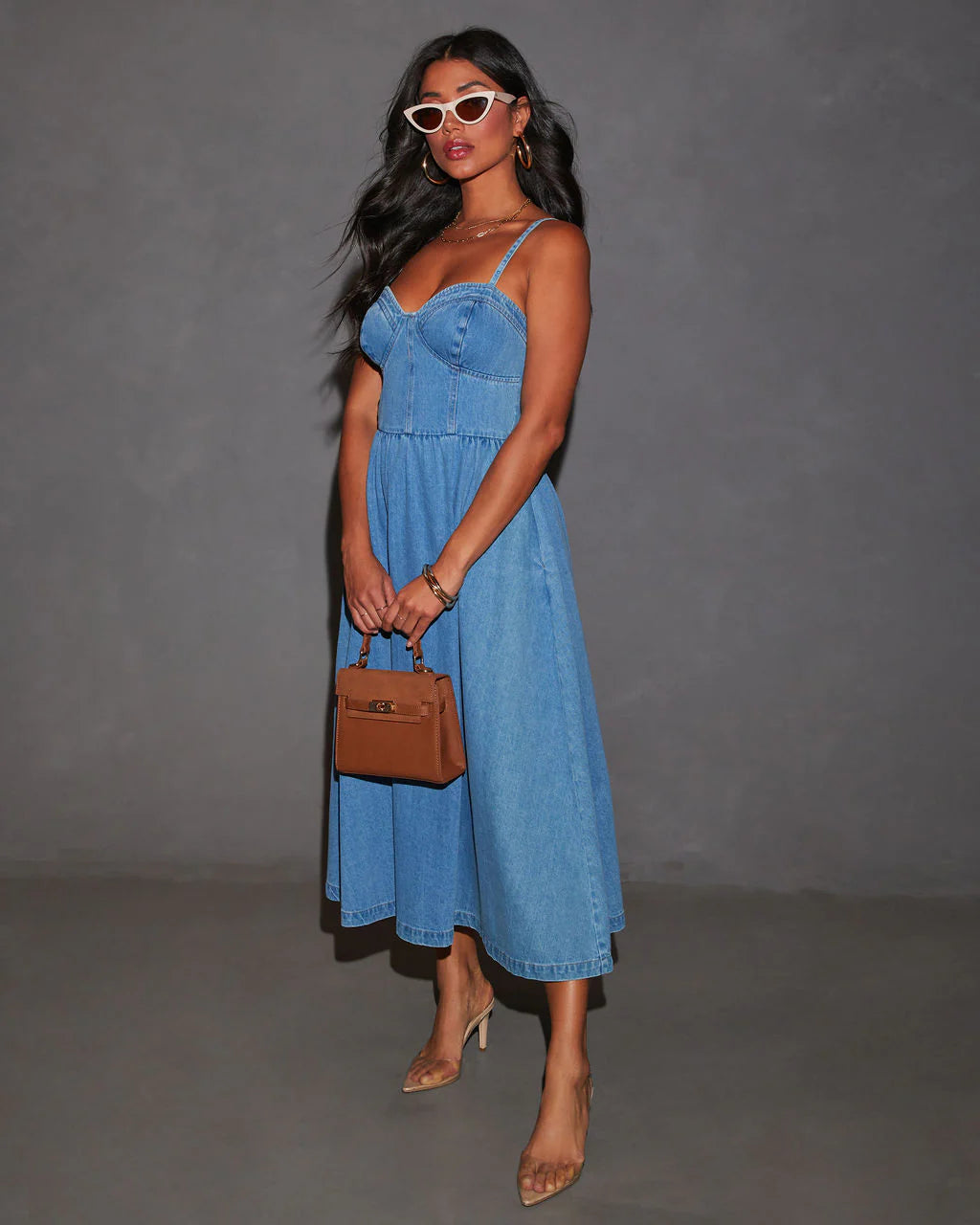 Vienna Voyage Denim Midi Dress