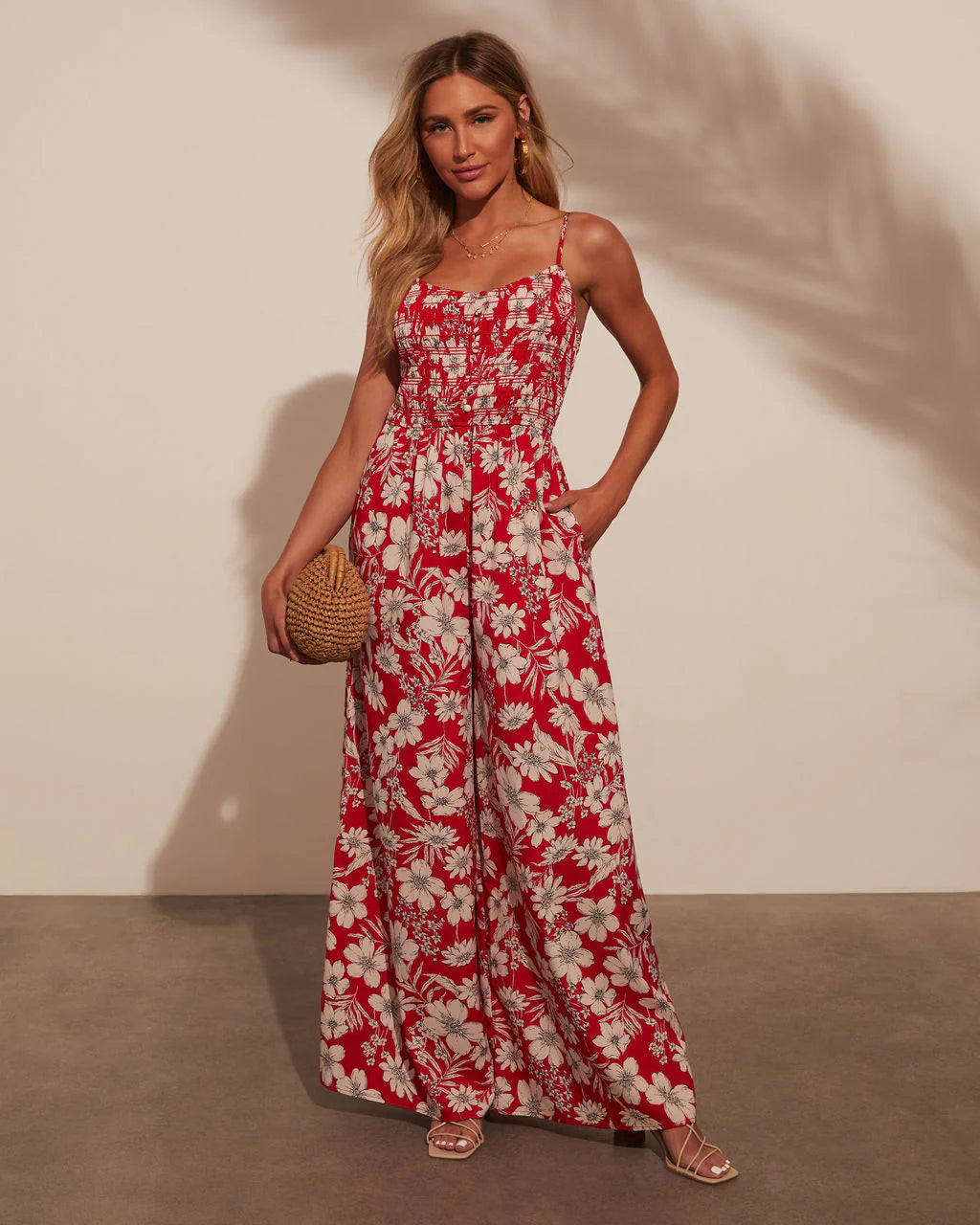 Willa Floral Print Wide Leg Jumpsuit