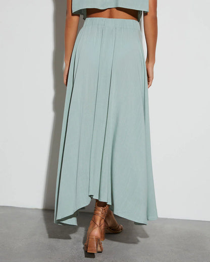 Fresh Breeze Asymmetrical Hem Maxi Skirt