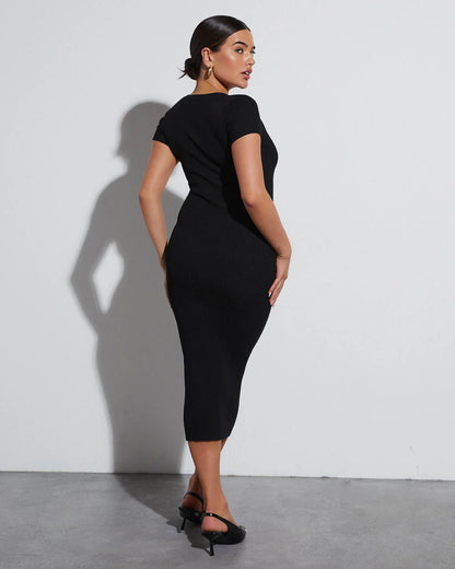 Hollie Crew Neck Bodycon Midi Dress