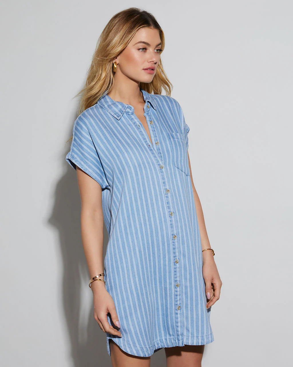 Center Of Attention Mini Shirt Dress