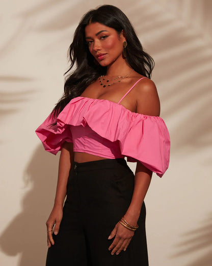 Marbella Off the Shoulder Crop Top