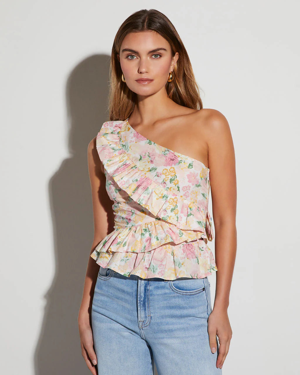 Tiana Floral One Shoulder Top