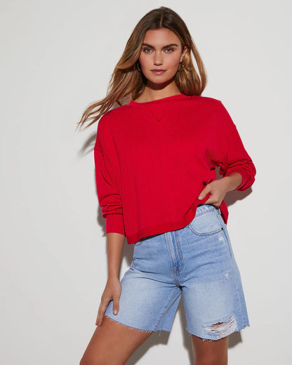 Quin Rib Knit Long Sleeve Top