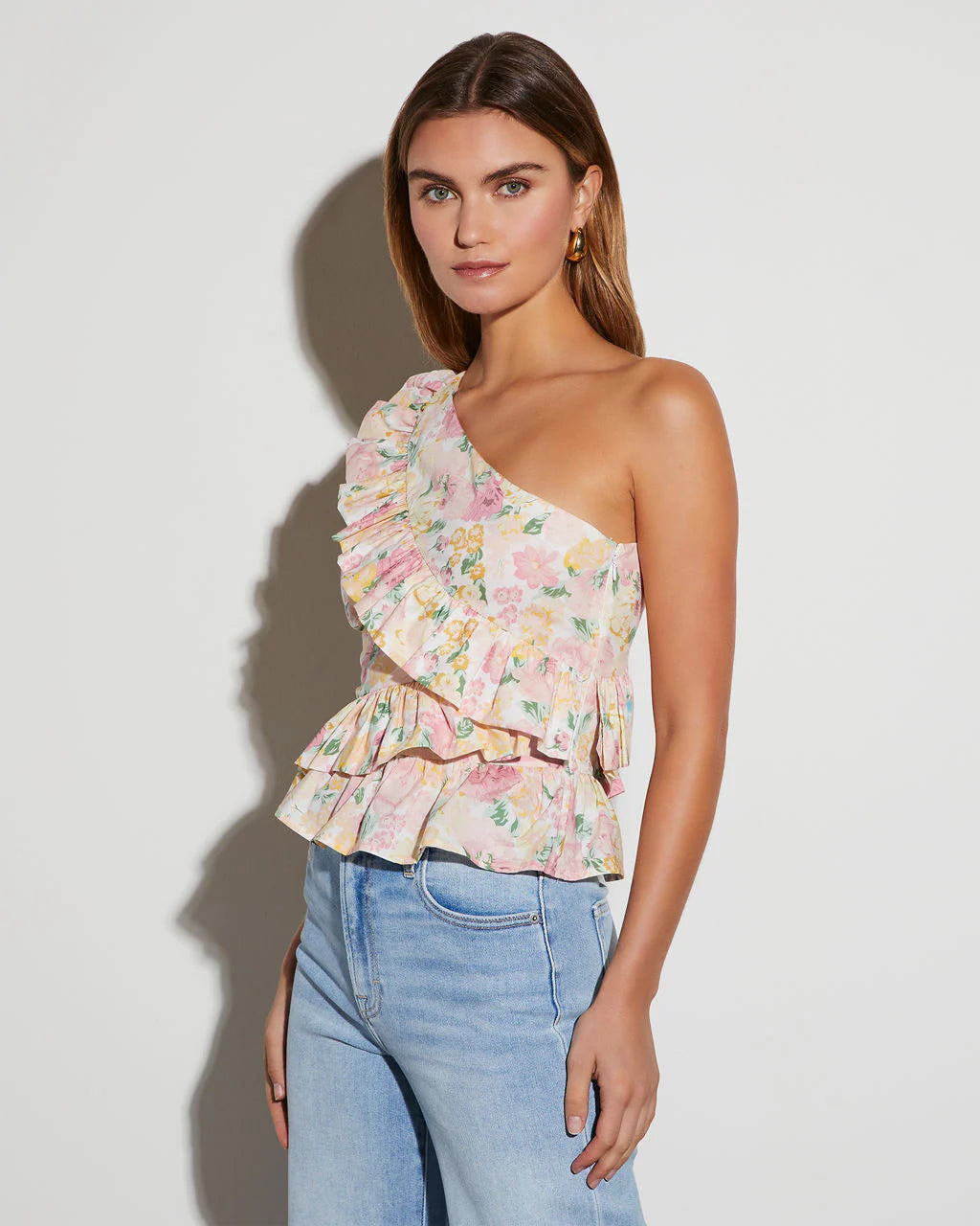 Tiana Floral One Shoulder Top