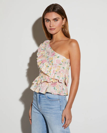 Tiana Floral One Shoulder Top