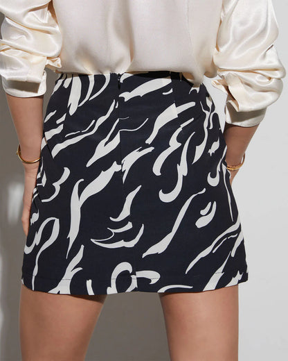 Neema Marble Print Mini Skirt