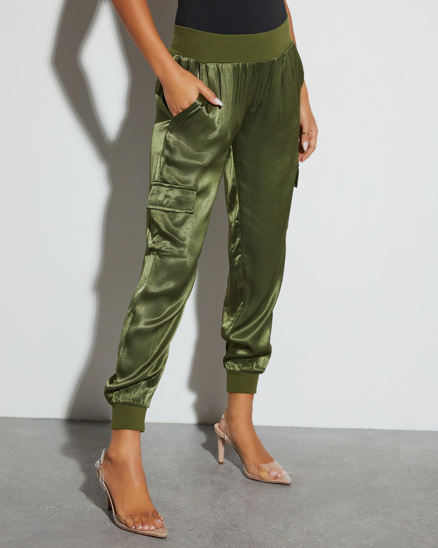 Luxe Look Satin Pocketed Joggers