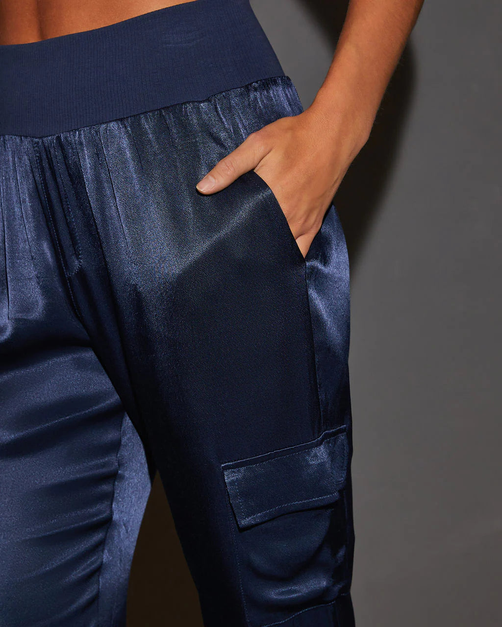 Luxe Look Satin Pocketed Joggers