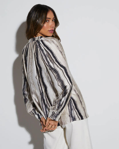 Chapman Satin Striped Blouse