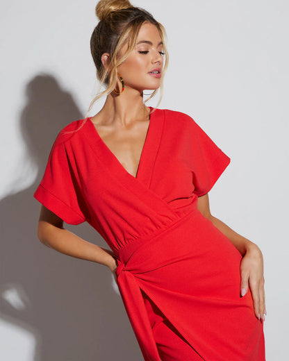 Bold Move Wrap Midi Dress