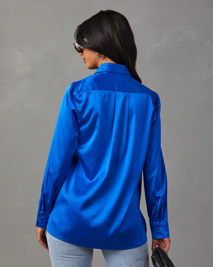 Nadine Satin Button Down Top