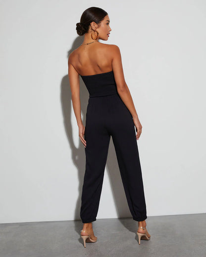 Francine Pocketed Strapless Cutout Jumpsuit