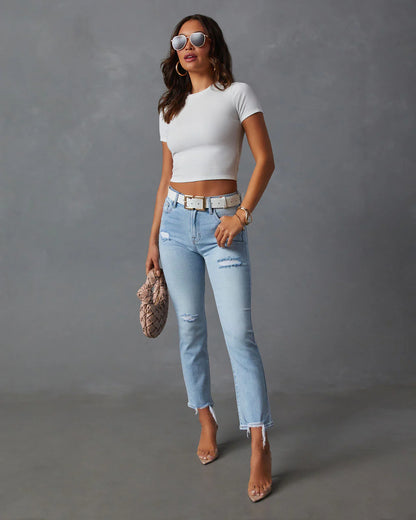 Julissa Ribbed Cropped Tee