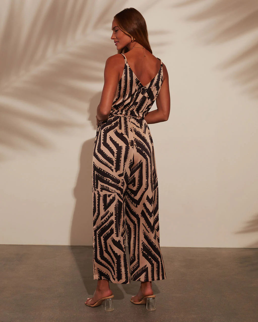 Cayenne Printed Waist Tie Jumpsuit