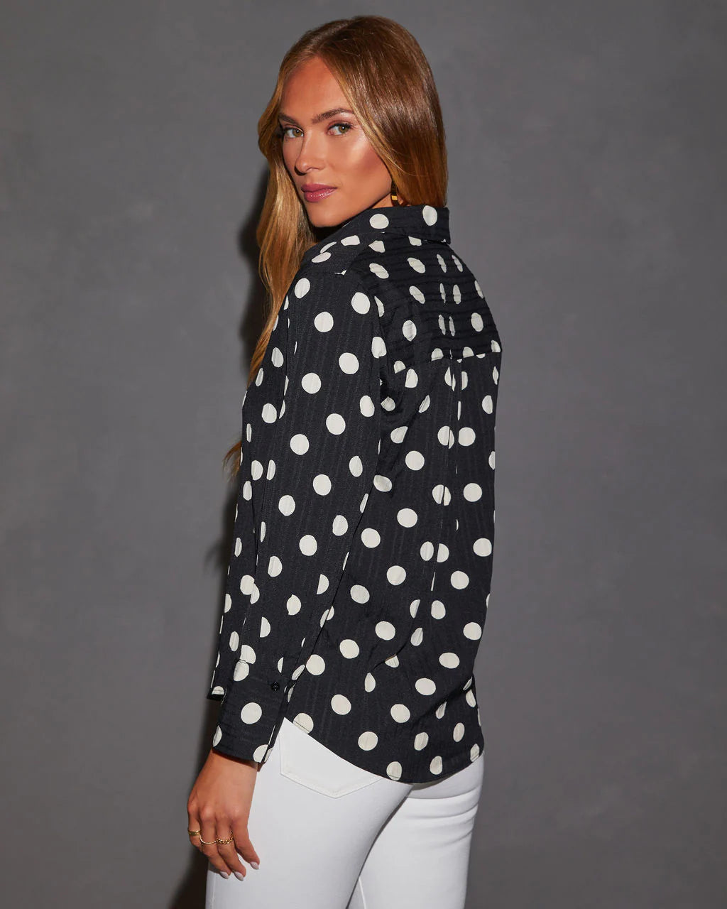 Manhattan Polka Dot Button Down Top