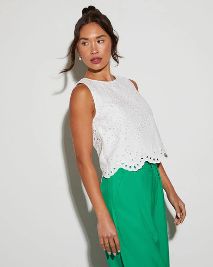 Martha Eyelet Sleeveless Top