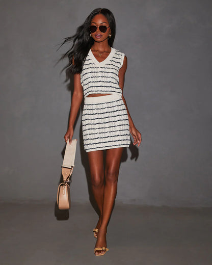 Edna Striped Knit Mini Skirt