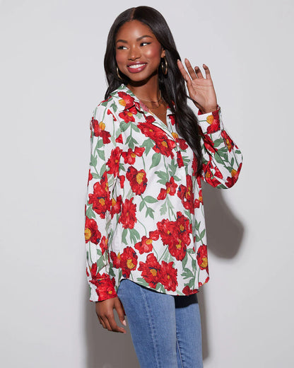 Sylvia Floral Button Down Top