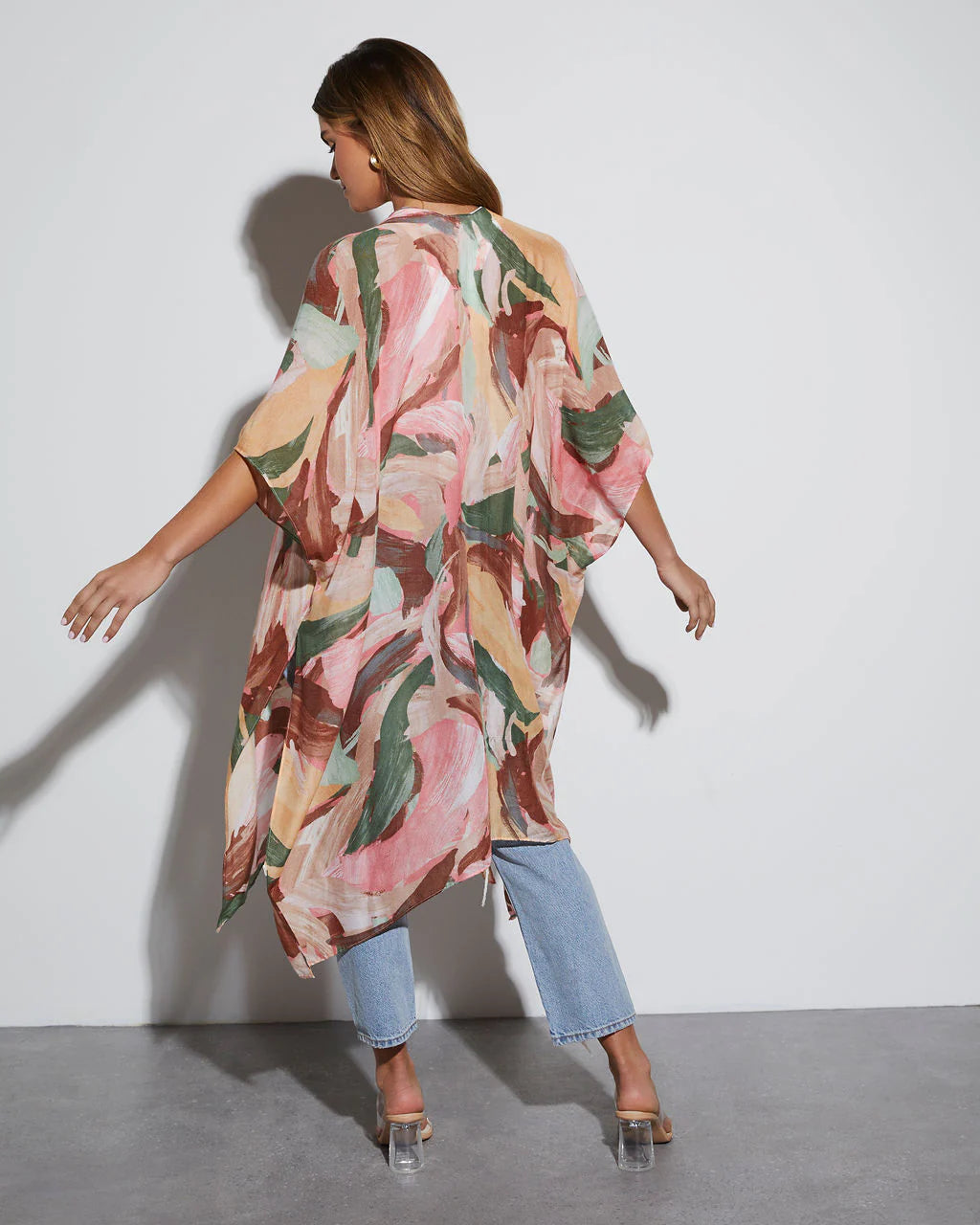 Del Rey Printed Open Front Kimono